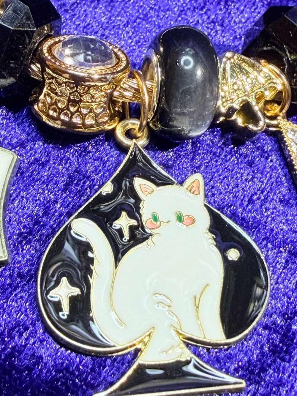 NEW Card Poker themed charm bracelet Cat Spade Charm Diamonds Hearts